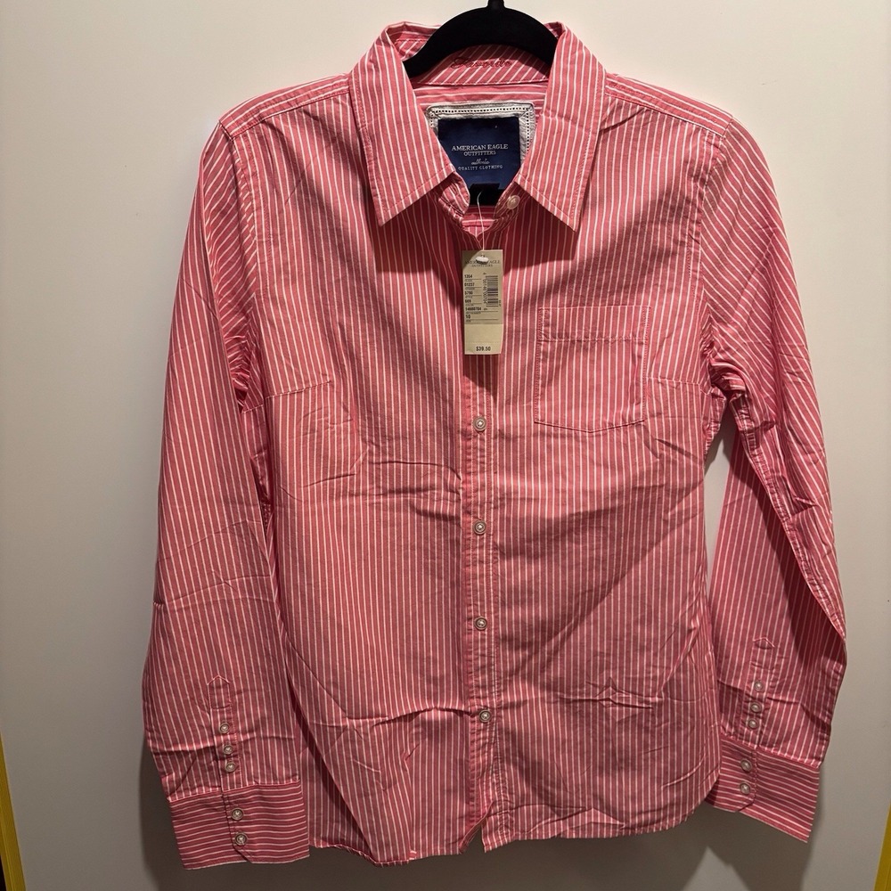 American Eagle Outfitters Striped‎ Blouse Size 10 NWT 36" X 26"